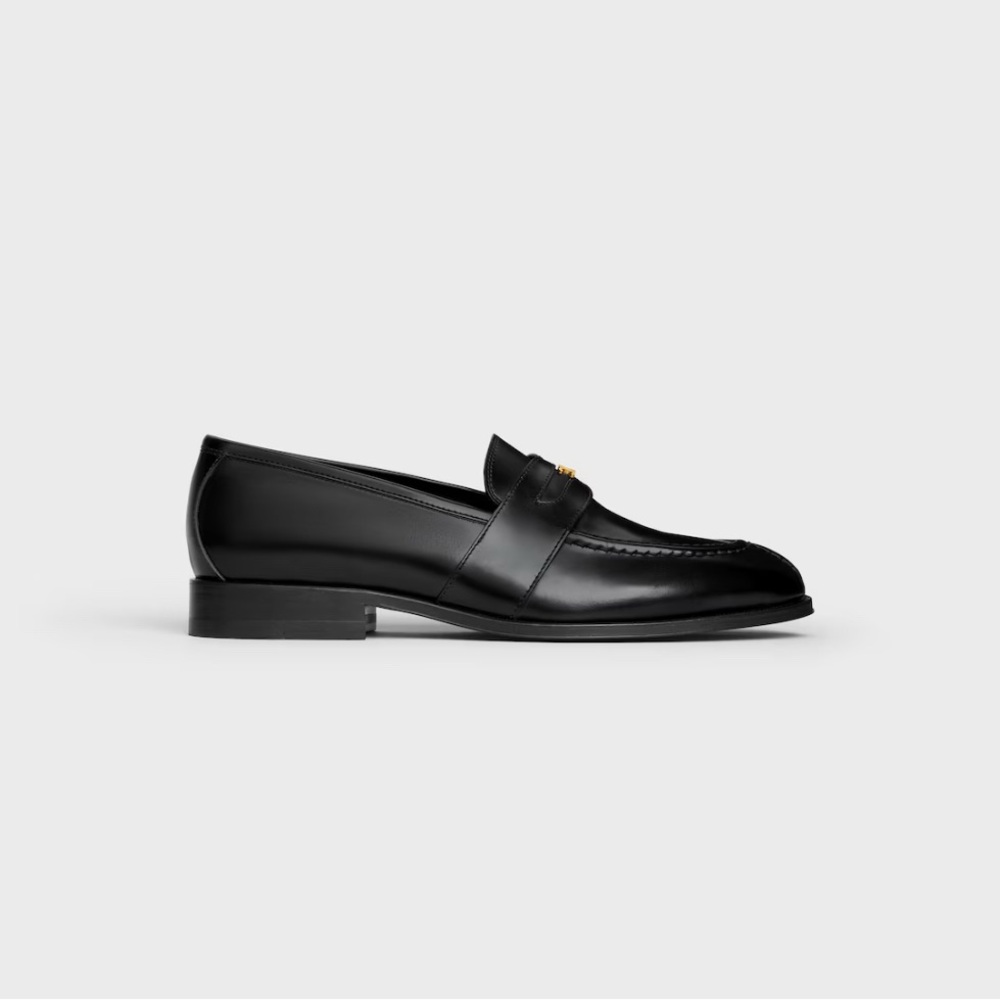 CELINE MALAQUAIS TRIOMPHE LOAFER IN POLISHED BULLSKIN 38